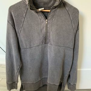 Pink grey quarter zip sweater